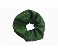 Scrunchie - Grün mit goldenen Pünktchen