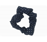 Scrunchie – dunkelblau mit weißen Pünktchen