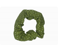 Scrunchie – hellgrün mit weißen Pünktchen
