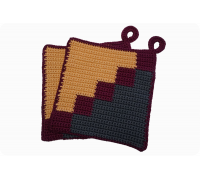 1 Paar Topflappen Karos magenta