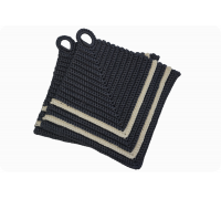 1 Paar Topflappen Retromuster anthrazit/weiß