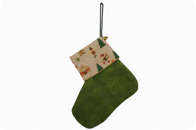 Nikolaussocke Weihnachtslandschaft (grün)