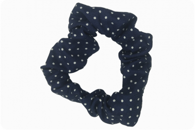 Scrunchie – dunkelblau mit weißen Pünktchen
