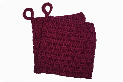 1 Paar Topflappen magenta Stäbchen